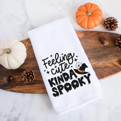 Feeling Cute Kinda Spooky Halloween Kitchen Towel