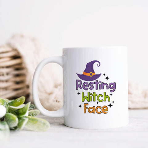Resting Witch Face Halloween Ceramic Mug