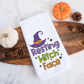 Resting Witch Face Halloween Kitchen Towel