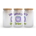 Witch's Brew Halloween Frosted Glass Can Tumbler
