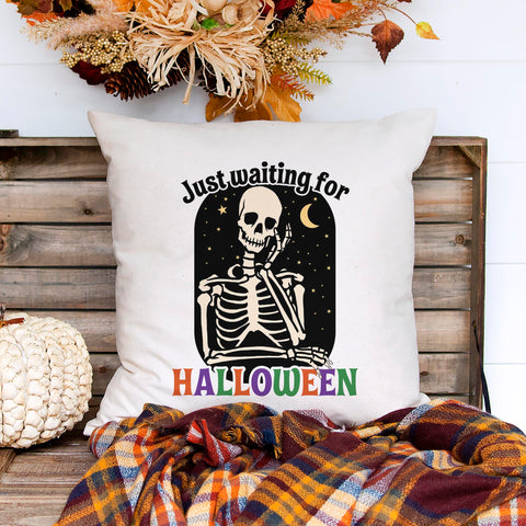 Just Waiting For Halloween Pillow Cover