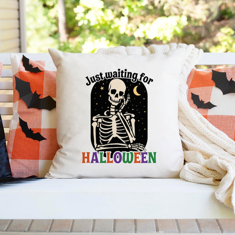 Just Waiting For Halloween Pillow Cover