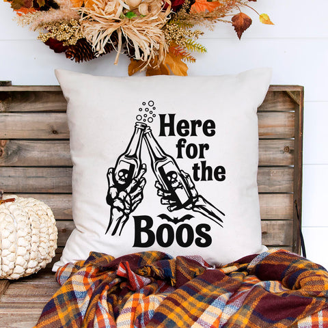 Here For The Boos Halloween Pillow Cover