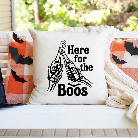 Here For The Boos Halloween Pillow Cover