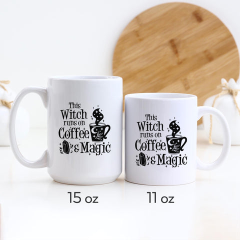 This Witch Runs On Coffee And Magic Halloween Ceramic Mug