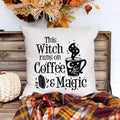 This Witch Runs On Coffee And Magic Halloween Pillow Cover
