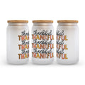 Thankful Fall Frosted Glass Can Tumbler