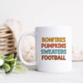 Bonfires Pumpkins Sweaters Football Fall Ceramic Mug