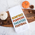 Bonfires Pumpkins Sweaters Football Fall Kitchen Towel