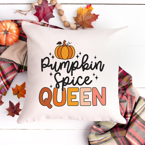 Pumpkin Spice Queen Fall Pillow Cover