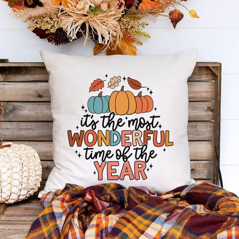 It's The Most Wonderful Time Of The Year Fall Pillow Cover