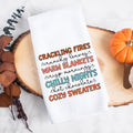 Crackling Fires Warm Blankets Chilly Nights Fall Kitchen Towel