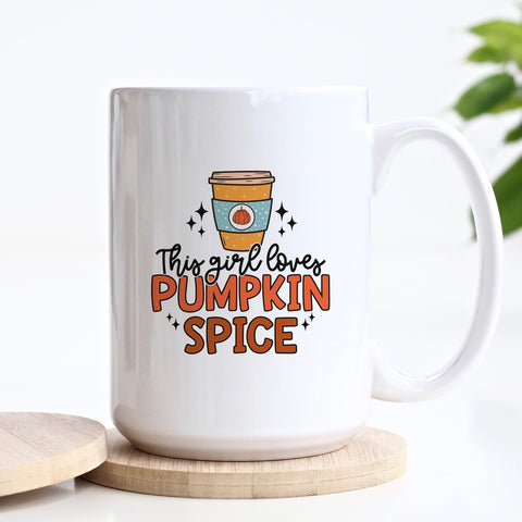 This Girl Loves Pumpkin Spice Fall Ceramic Mug