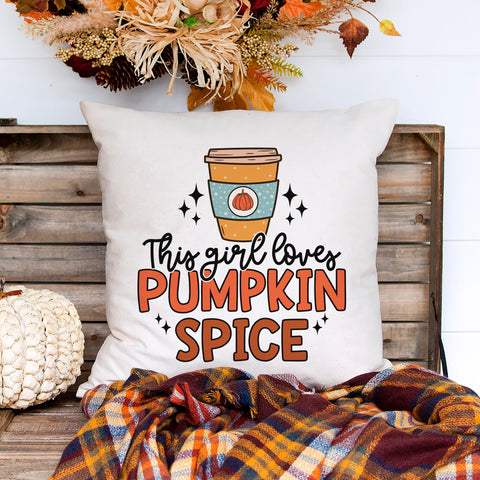This Girl Loves Pumpkin Spice Fall Pillow Cover