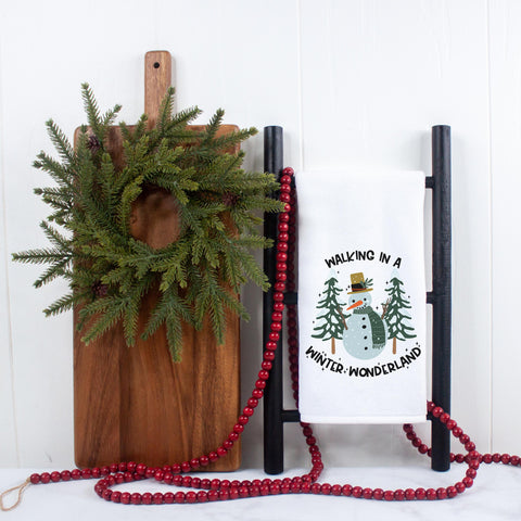 Walking In A Winter Wonderland Christmas Kitchen Towel