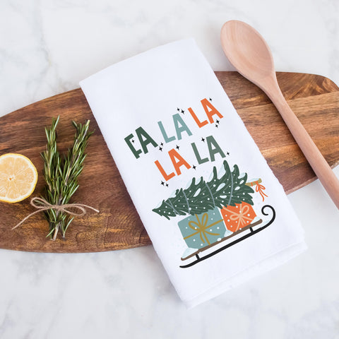 Fa La La Christmas Kitchen Towel