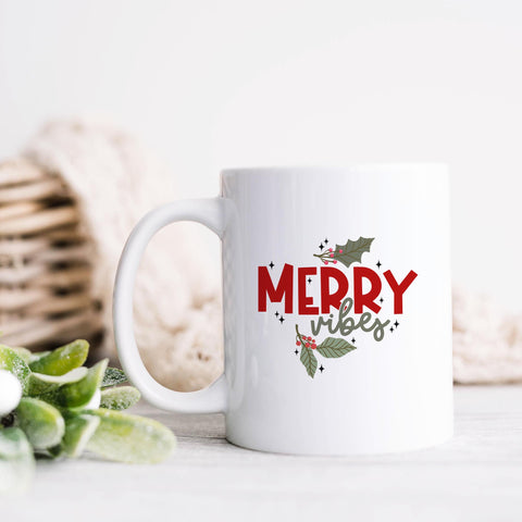 Merry Vibes Christmas Ceramic Mug