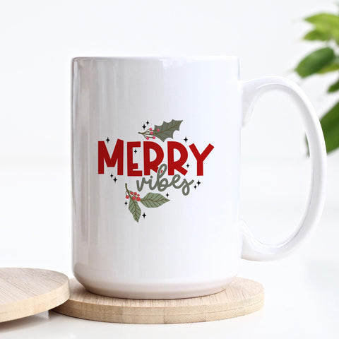 Merry Vibes Christmas Ceramic Mug