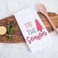 Tis The Season Pink Christmas Tree Kitchen Towel