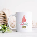 Ho Ho Ho Pink Christmas Tree Ceramic Mug