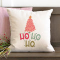 Ho Ho Ho Pink Christmas Tree Pillow Cover