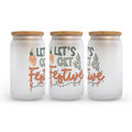 Let's Get Festive Christmas Frosted Glass Can Tumbler