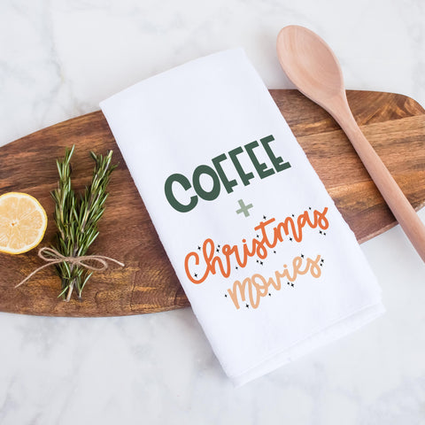 Coffee And Christmas Movies Christmas Kitchen Towel
