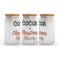 Cocoa And Christmas Movies Christmas Frosted Glass Can Tumbler