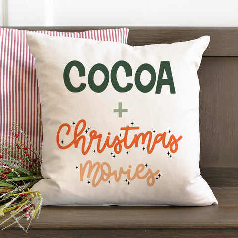 Cocoa and Christmas Movies Pillow Cover