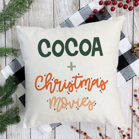 Cocoa and Christmas Movies Pillow Cover