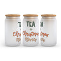 Tea And Christmas Movies Christmas Frosted Glass Can Tumbler
