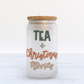 Tea And Christmas Movies Christmas Frosted Glass Can Tumbler