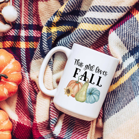 This Girl Loves Fall Ceramic Mug