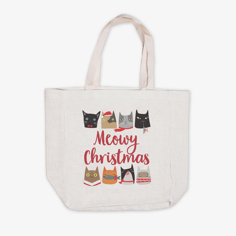 Meowy Christmas Tote Bag
