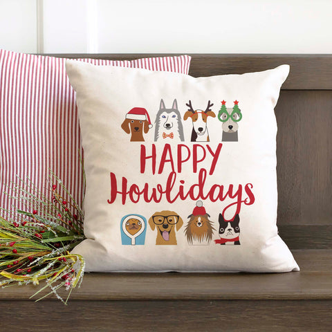 Happy Howlidays Christmas Pillow Cover