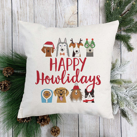 Happy Howlidays Christmas Pillow Cover