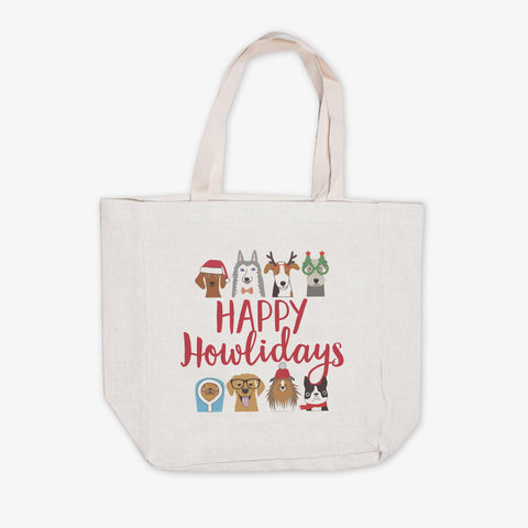 Happy Howlidays Christmas Canvas Tote Bag
