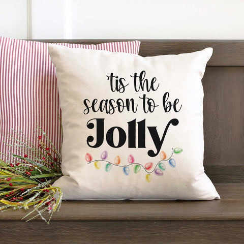 Tis the Season to Be Jolly Christmas Pillow Cover