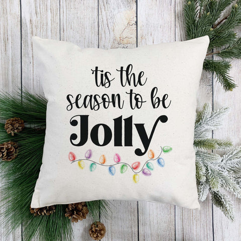 Tis the Season to Be Jolly Christmas Pillow Cover