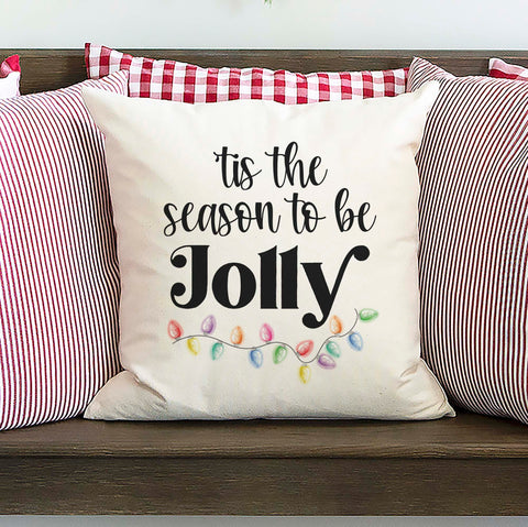Tis the Season to Be Jolly Christmas Pillow Cover