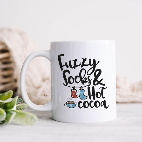 Fuzzy Socks and Hot Cocoa Winter Mug