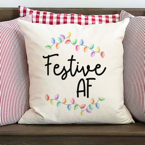 Festive AF Christmas Pillow Cover