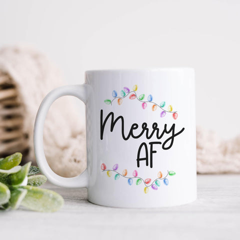 Merry AF Christmas Holiday Mug