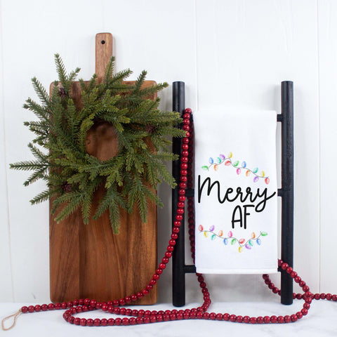 Merry AF Christmas Holiday Kitchen Towel