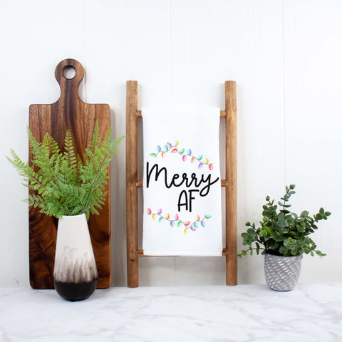 Merry AF Christmas Holiday Kitchen Towel