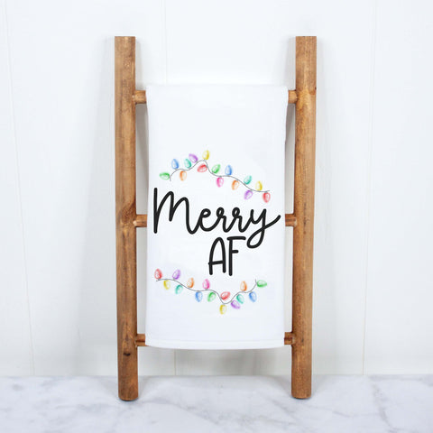 Merry AF Christmas Holiday Kitchen Towel