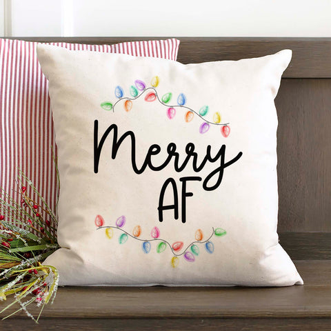 Merry AF Christmas Pillow Cover