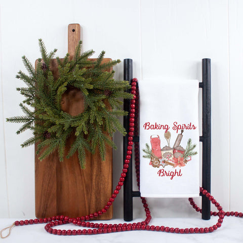 baking spirits bright christmas holiday kitchen towel