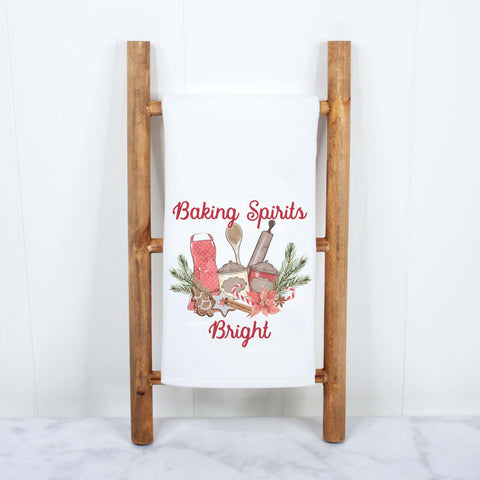 baking spirits bright christmas holiday kitchen towel
