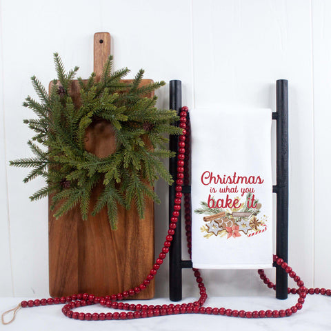 Christmas is what you bake it holiday kitchen hand towel